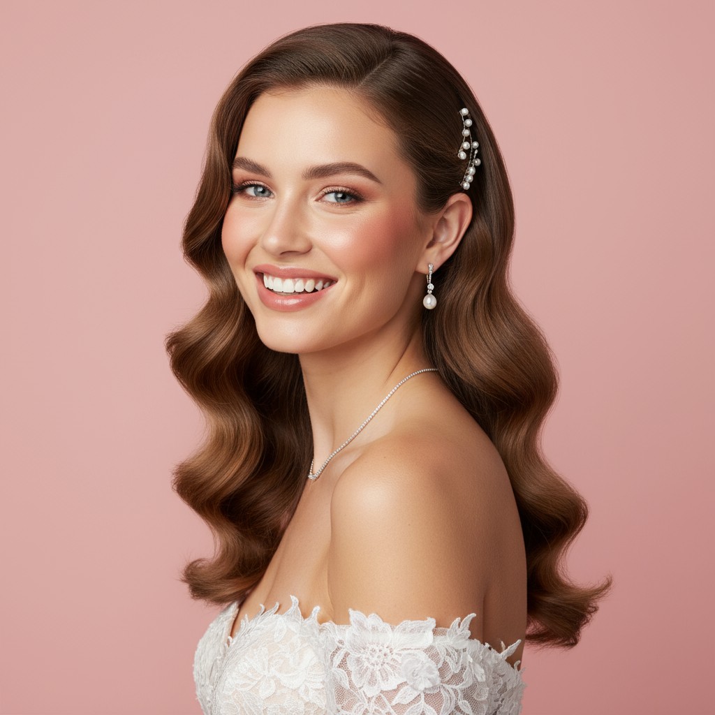 Hollywood Waves Wedding Hair Ideas